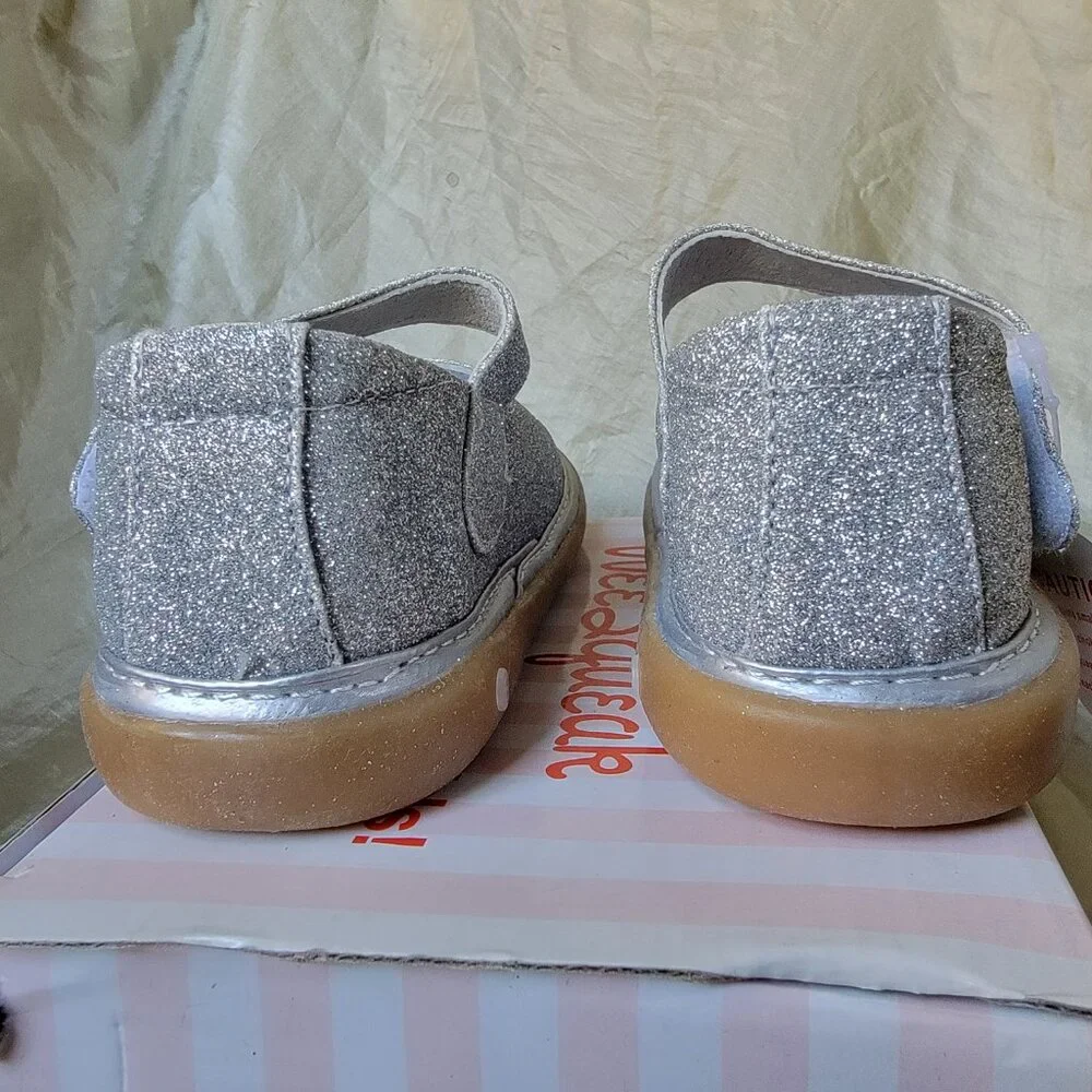 Wee Squeak Silver Sparkle Mary Janes Size 12